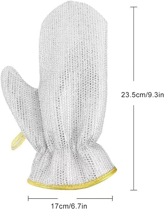 Steel Wire Gloves – Reusable Waterproof Kitchen Cleaning & Dishwashing Gloves, Heat-Resistant Silver Gloves for Home & Car (1 Pair)