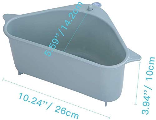 2 Pcs Kitchen Triangular Sink Strainer Basket with Suction Cups – Multipurpose Corner Drain Shelf Rack for Sponge, Soap & Vegetables
