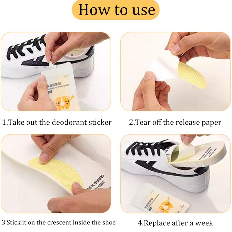 10Pcs Shoe Deodorant Patches - Odor Removal & Anti-Bacterial Stickers