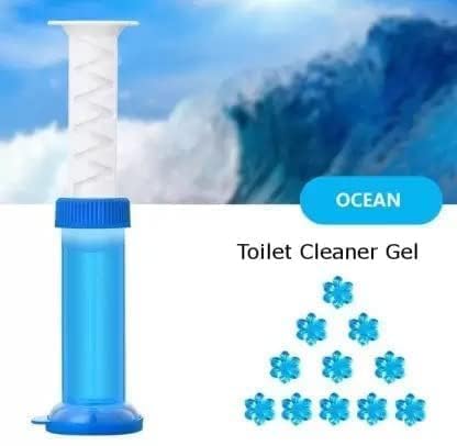 Toilet Gel Bowl Cleaner – Flower Stamp Push & Click Dispenser, Long-Lasting Fragrance Multi Color 1 Pc