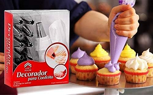 12-Piece Russian Tulip Nozzle Cake Decorating Kit - Stainless Steel Icing Tips with Silicone Piping Bag