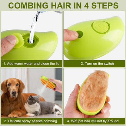 2-in-1 Mango Shape Pet Steam Brush