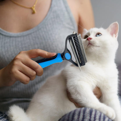 2-in-1 Pet Dematting & Deshedding Comb – Dog & Cat Grooming