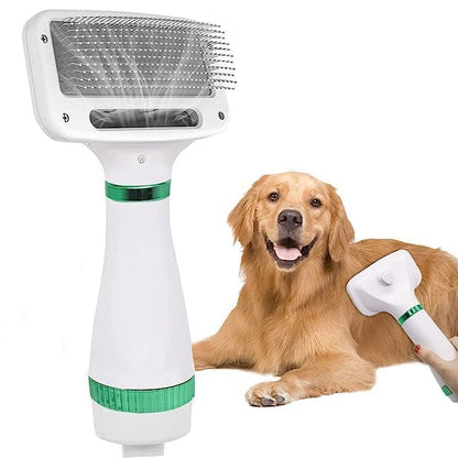2-in-1 Pet Hair Dryer with Brush – Adjustable Dog & Cat Grooming
