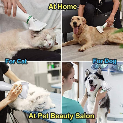 2-in-1 Pet Hair Dryer with Brush – Adjustable Dog & Cat Grooming