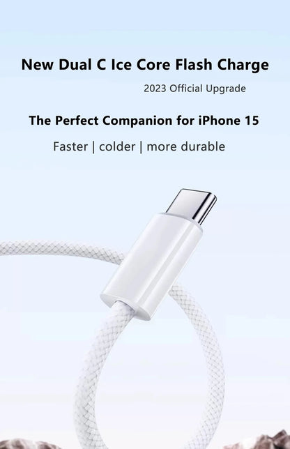35W PD With USB C Fast Charger Type C Cable for iPhone 15 Pro Max iPad 10 iPhone 15 Plus USB-C to USB-C Charging Data Cable 1m