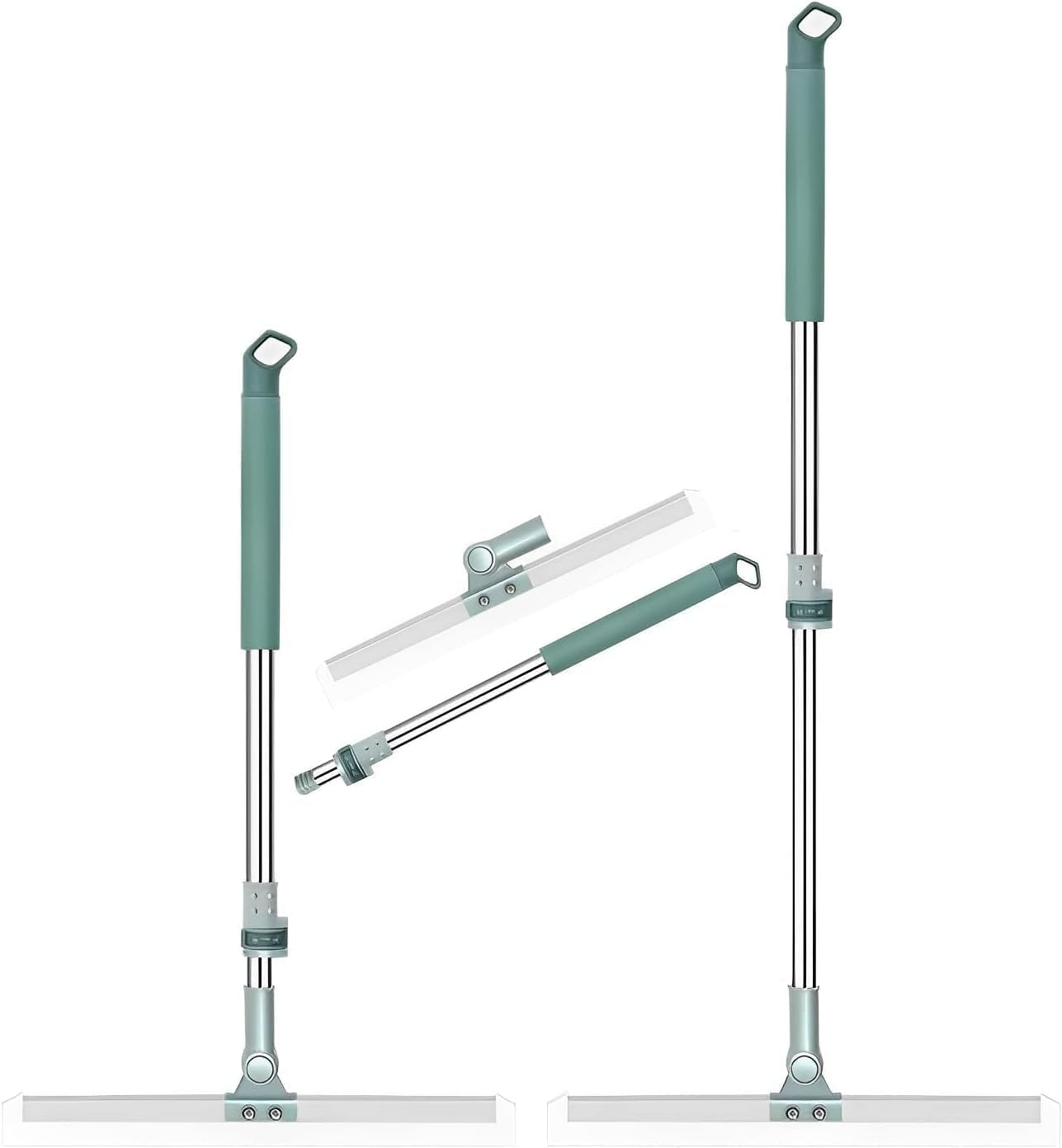 2-in-1 Multifunction Magic Broom & Squeegee - Silicone Floor Cleaner with Long Handle for Pet Hair, Spills & Tiles