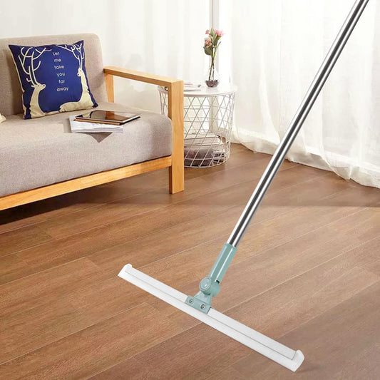 2-in-1 Multifunction Magic Broom & Squeegee - Silicone Floor Cleaner with Long Handle for Pet Hair, Spills & Tiles