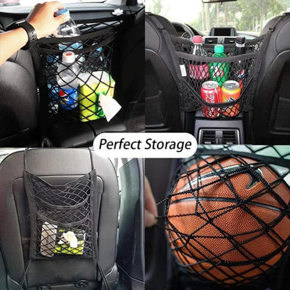 3-Layer Car Seat Back Organizer – Kids & Pet Barrier Storage