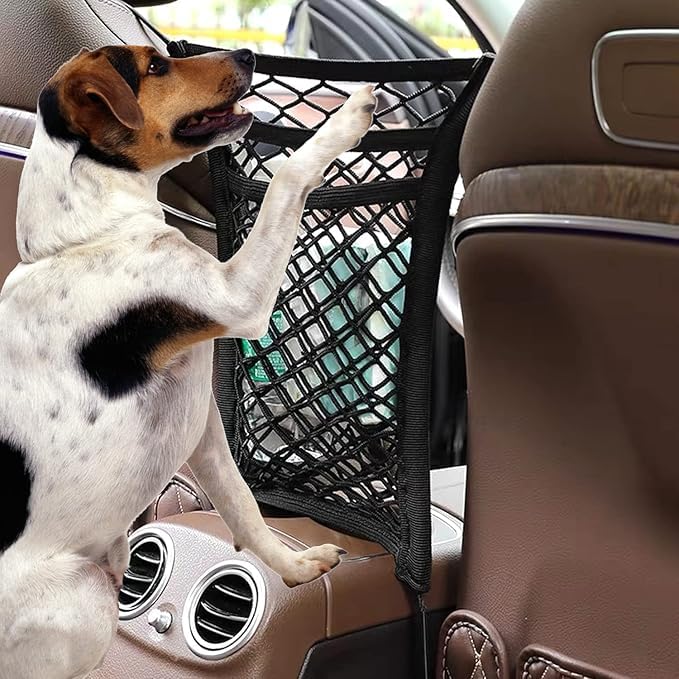 3-Layer Car Seat Back Organizer – Kids & Pet Barrier Storage