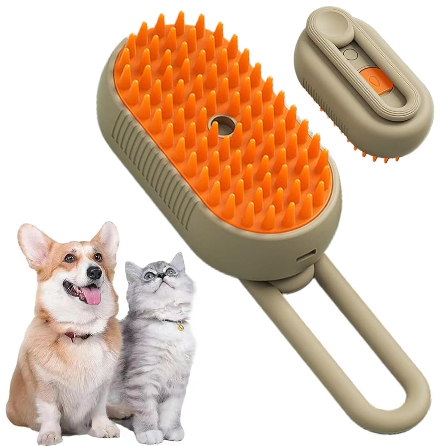 3-in-1 Pet Steam Brush – Spray Grooming & Deshedding Comb