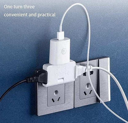 3-in-1 Rotating Extension Plug Adapter 180° Adjustable