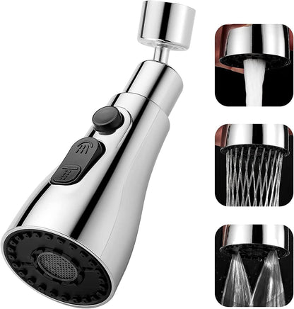 360° Kitchen Tap Extender with 3-Mode Water-Saving Aerator