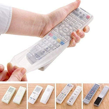 3-Pack Silicone Remote Covers - Universal TV/AC/Set-Top Box Remote Protector | Transparent Dustproof & Shockproof Case with Infrared Sensor Hole (Fits All Indian Remotes)