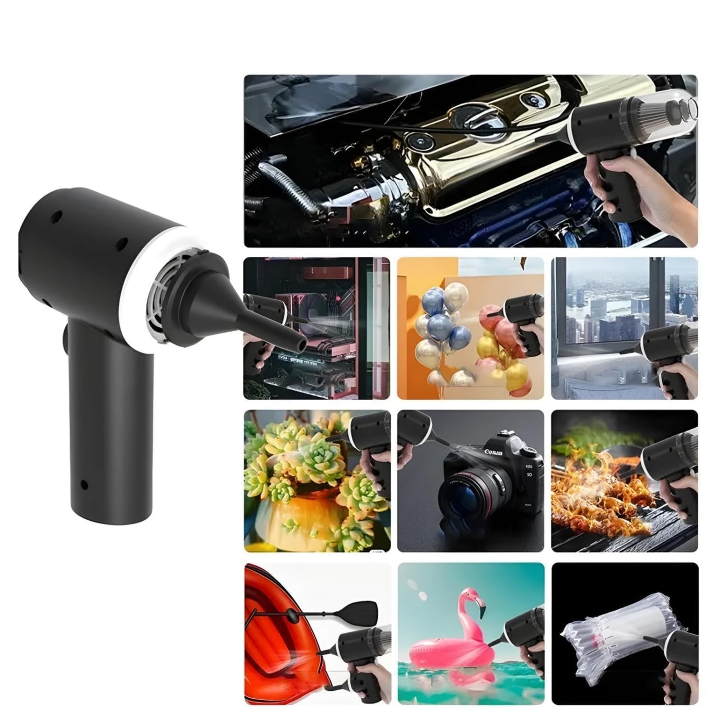 3-in-1 Cordless Vacuum Handheld USB Rechargeable Cleaner, Dust Buster, Air Blower - Ideal for Car, Home, Office - Powerful Pet Hair Cleaning