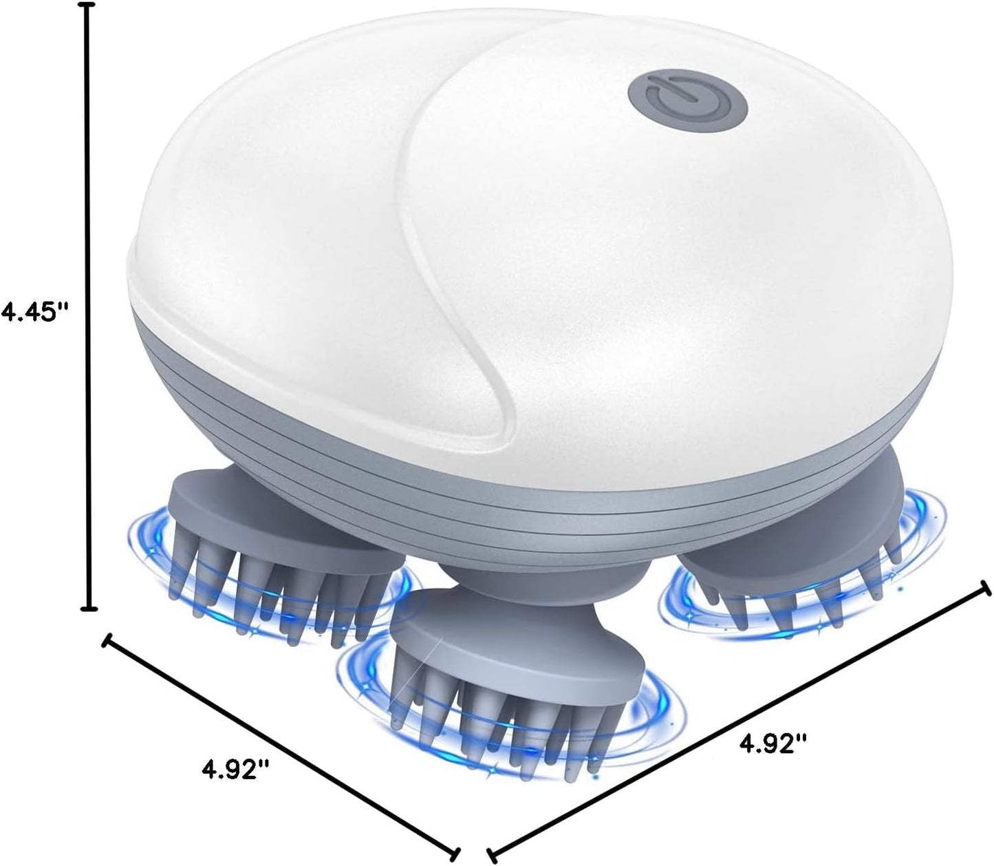 Electric 4 Heads Scalp Massager – Portable 96-Node Head & Body Kneading Device
