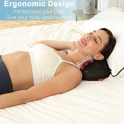 Car and Home Electric Neck, Back, and Shoulder Massager Pillow with Infrared Heating | Deep Tissue Kneading for Pain Relief