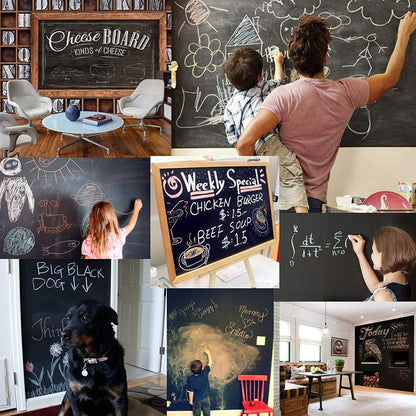 45×200 cm Blackboard Wall Sticker with Chalks for Home & Office