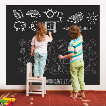 45×200 cm Blackboard Wall Sticker with Chalks for Home & Office