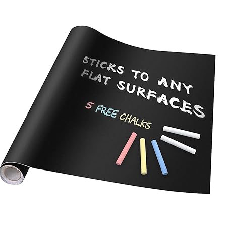 45×200 cm Blackboard Wall Sticker with Chalks for Home & Office