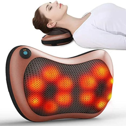 Car and Home Electric Neck, Back, and Shoulder Massager Pillow with Infrared Heating | Deep Tissue Kneading for Pain Relief