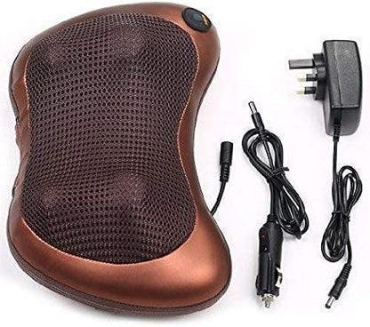 Car and Home Electric Neck, Back, and Shoulder Massager Pillow with Infrared Heating | Deep Tissue Kneading for Pain Relief