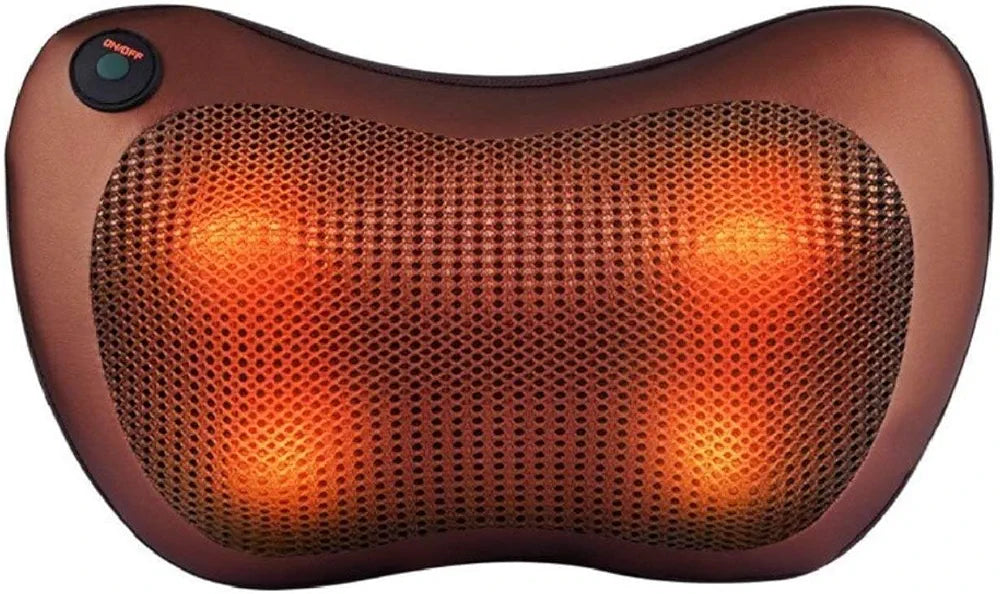 Car and Home Electric Neck, Back, and Shoulder Massager Pillow with Infrared Heating | Deep Tissue Kneading for Pain Relief