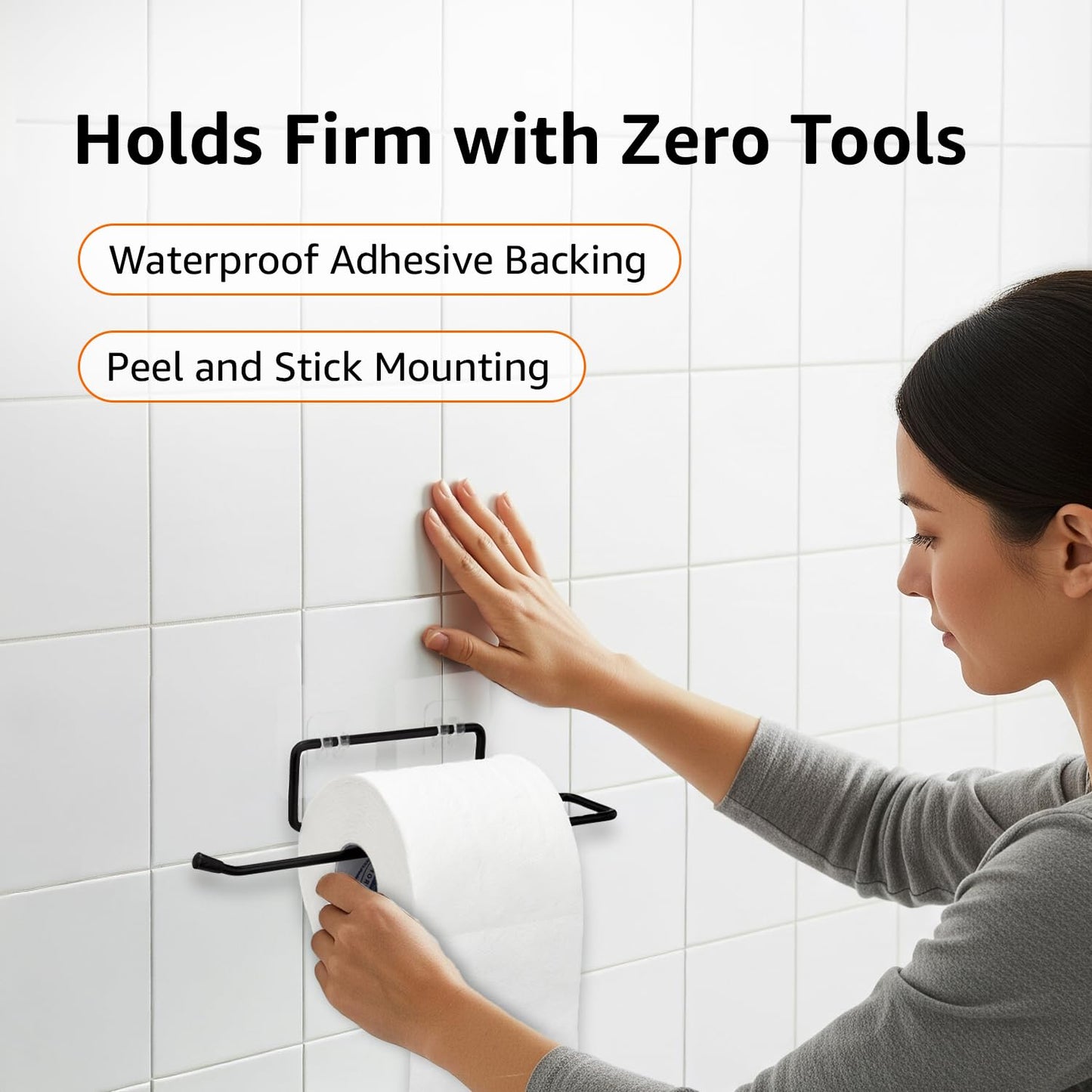 Adhesive Toilet Paper Holder for Bathroom Tissue Rol