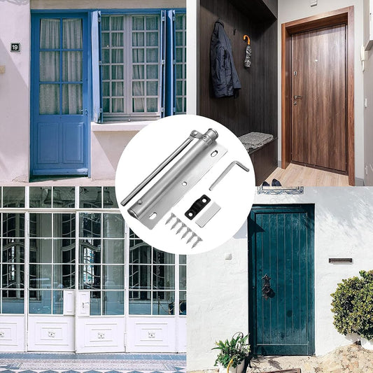 Adjustable Automatic Spring Door Closer for Home & Office (Silver)