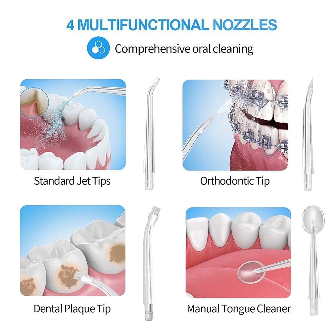 Cordless Water Flosser with 3 Modes & 4 Jet Tips