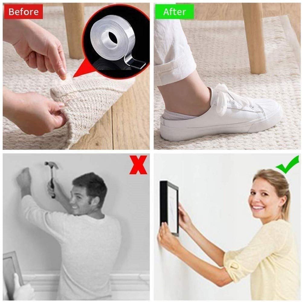 Double-Sided Heavy Duty Mounting Tape – Washable & Reusable