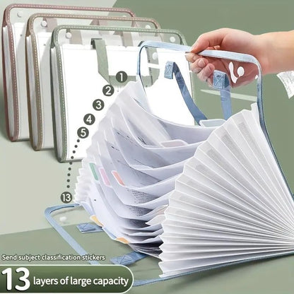 Expanding File Organizer with Handle – 13 Pockets for A4 & Letter