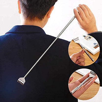 Extendable Stainless Steel Back Scratcher & Hand Massager Stick