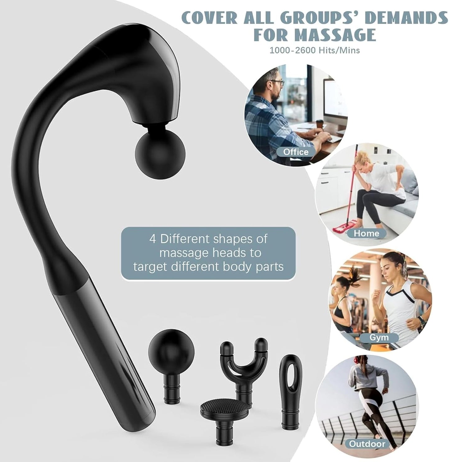 Handheld Deep Tissue Body Massager for Neck, Back & Foot
