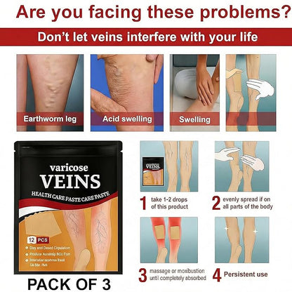 Herbal Varicose Veins Pain Relief Patches 12 Pieces