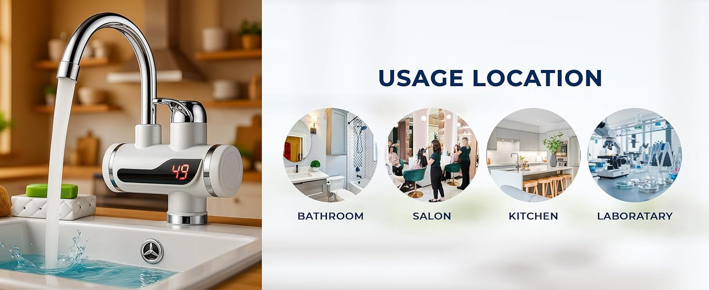 Instant Electric Water Heater with Auto Cut-Off & Temperature Control