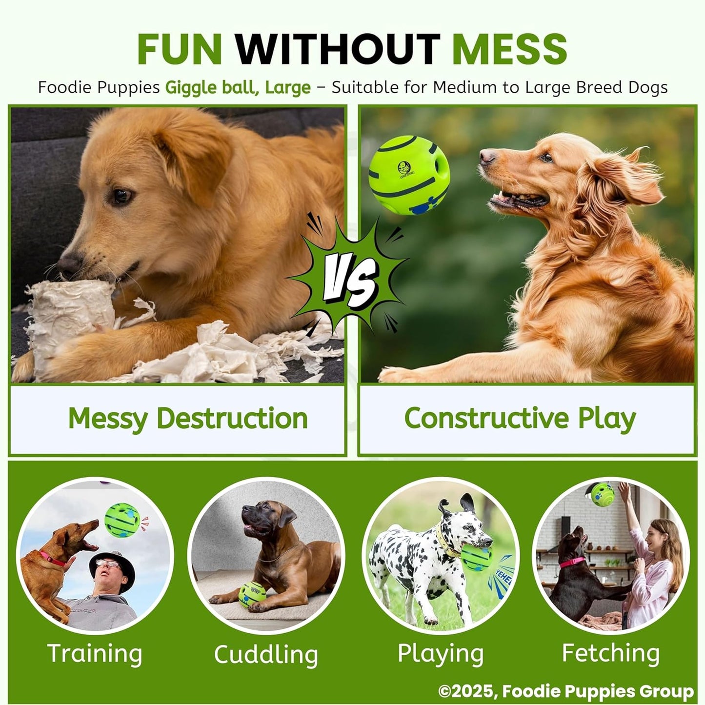 Interactive Giggle Squeaky Dog Ball | Durable Chew Toy & IQ Play