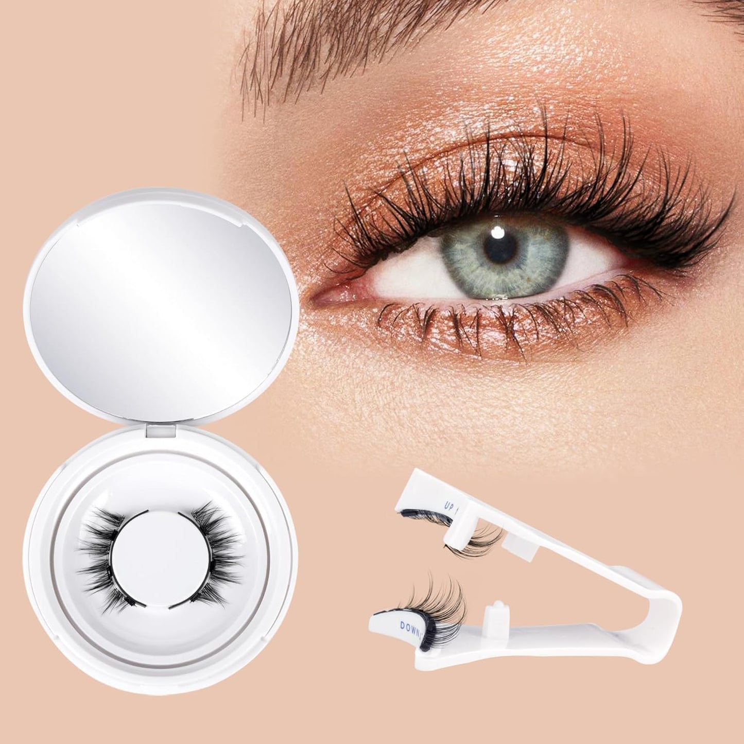 Magnetic Eyelashes Without Eyeliner with Applicator, Reusable