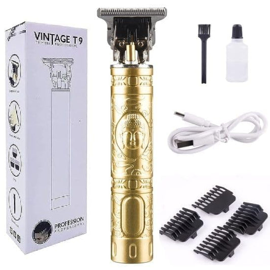Men Vintage T9 Cordless Hair Trimmer Dragon Design Zero Gap Blade