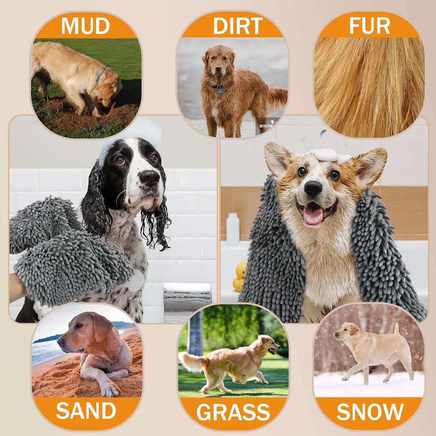 Micror Dog Towel – Super Absorbent Quick Dry Pet Bath Towelfibe