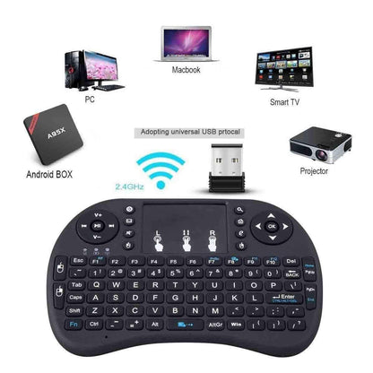 Mini Wireless Keyboard with Touchpad – Smart Portable Keyboard for Laptop, Desktop, Mobile, Tablet, Smart TV & TV Box (Black)