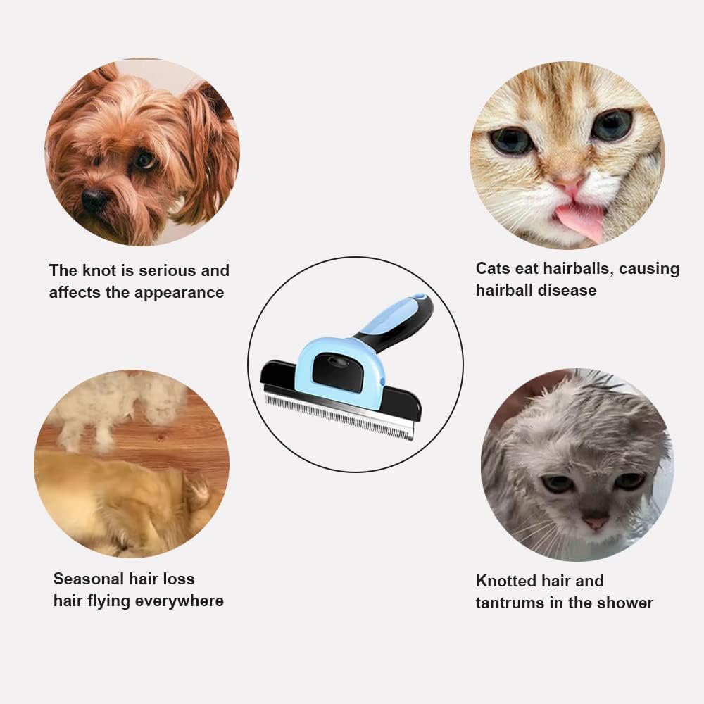 Pet Dematting & Deshedding Comb – Gentle Grooming Hair Tool