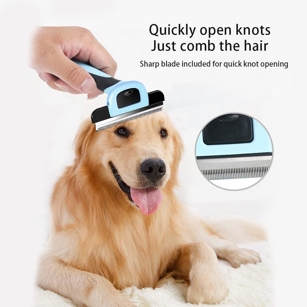 Pet Dematting & Deshedding Comb – Gentle Grooming Hair Tool