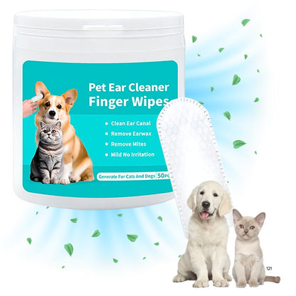 Pet Finger Wet Wipes  – Ear, Teeth, Eyes & Paw Cleaner