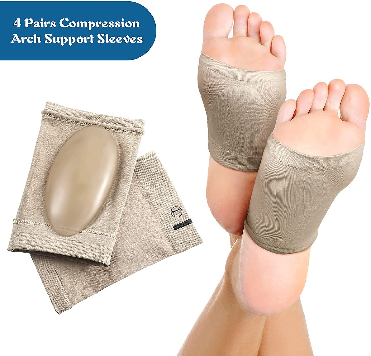 Plantar Fasciitis Arch Support Sleeves with Soft Cushion for Foot Pain
