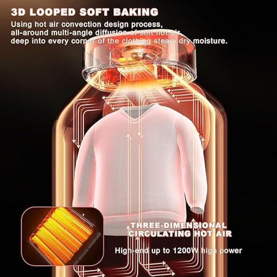 Portable Electric Clothes Dryer 1200W Foldable with Timer