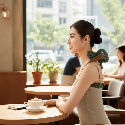 Portable Heated Shiatsu Neck & Back Massager 4D Deep Tissue (Green)