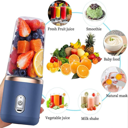 Portable USB Rechargeable Mini Blender with 6 Blades & 3 Speeds