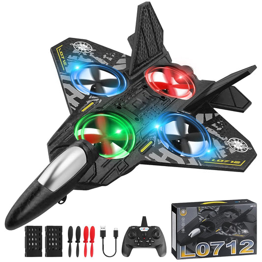 RC Aeroplane 2.4GHz Remote Control Fighter Plane with LED Lights