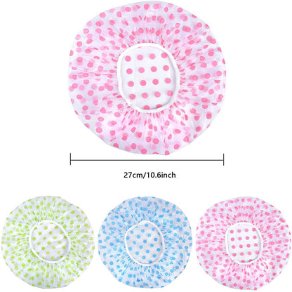 Reusable Waterproof Shower Cap for Women Free Size Multicolor